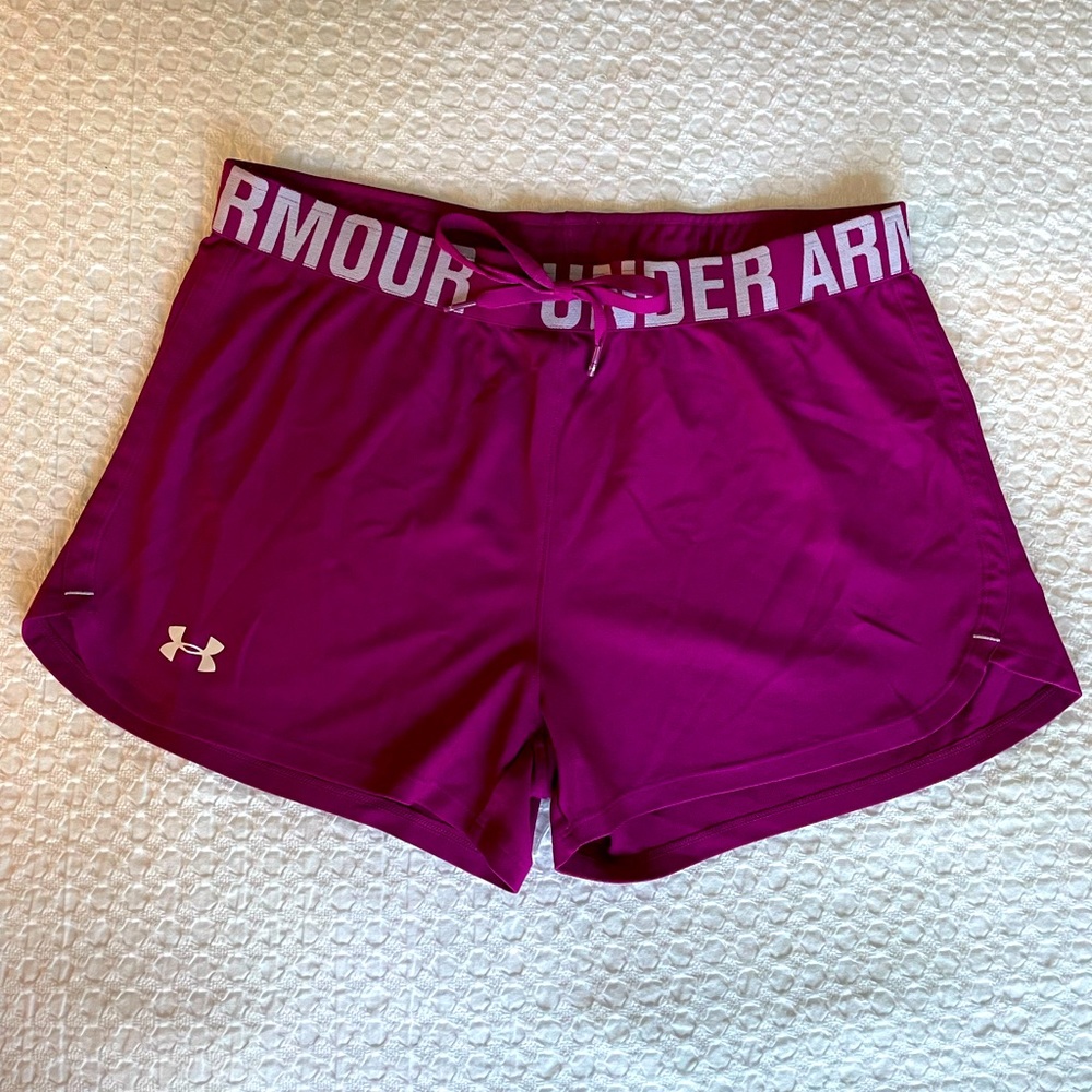 Purple Under Armour Loose HeatGear Shorts